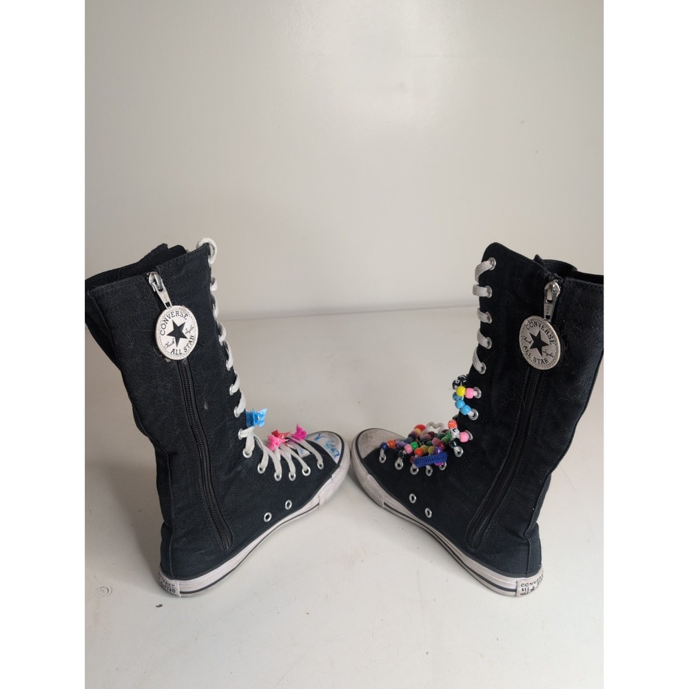 Youth Converse All-Star Knee-High Black/ White Sneakers - Size 3